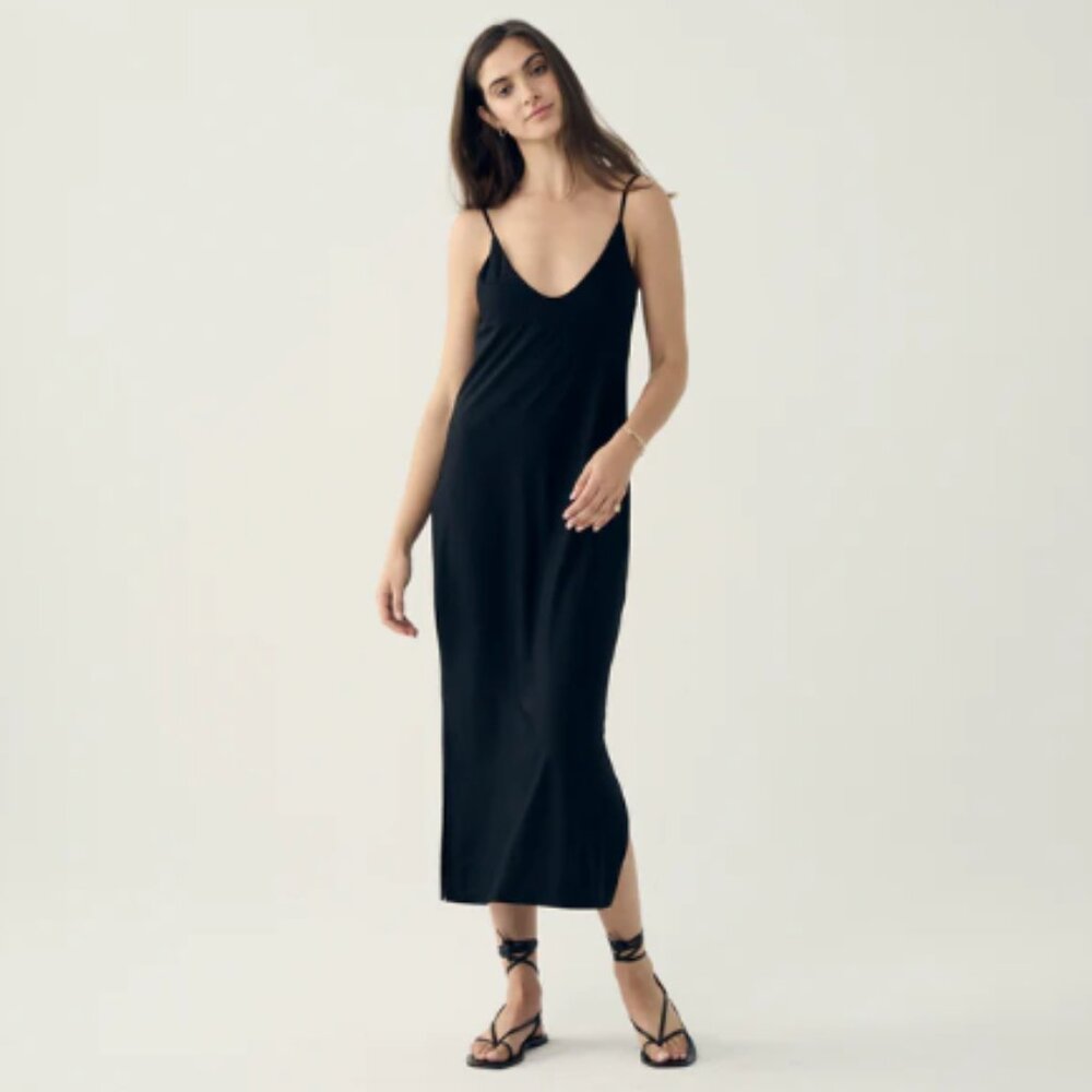 Vincent James Black Slip Dress Small
